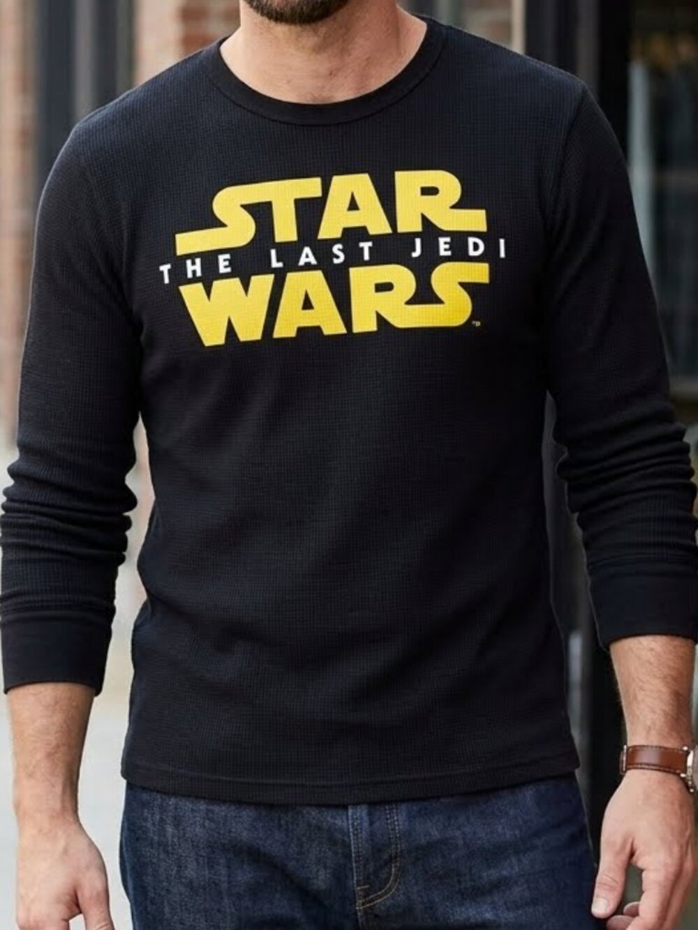 Star Wars The Last Jedi Men's Black Long Sleeve Graphic Unisex T-Shirt Size 2XL